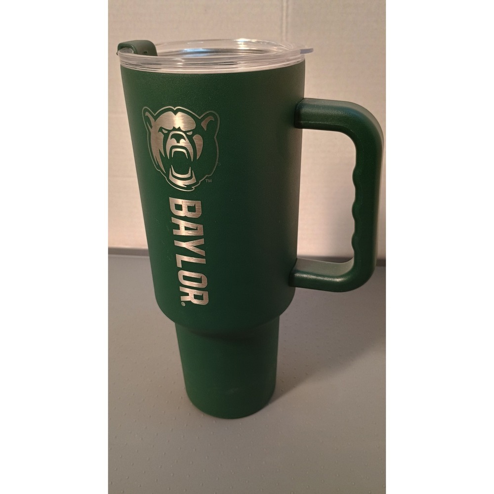 Logo Brands Baylor Tumbler Unisex 40oz Green Good Insulated Handle Cup C131